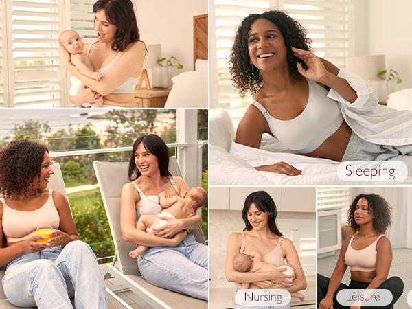 【Summervibes 】Momcozy Nursing Bras for Breastfeeding, Pumping Bra，FB029 Seamless Ultra Comfort Maternity Bra with Performax Technology U Neck Pregnancy Bra maternity  undies