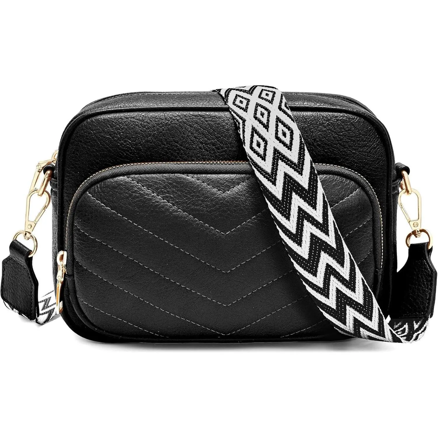 Women's Small Crossbody Bag with Built-in Wallet, Zippers, for Casual Wear, Small Bag