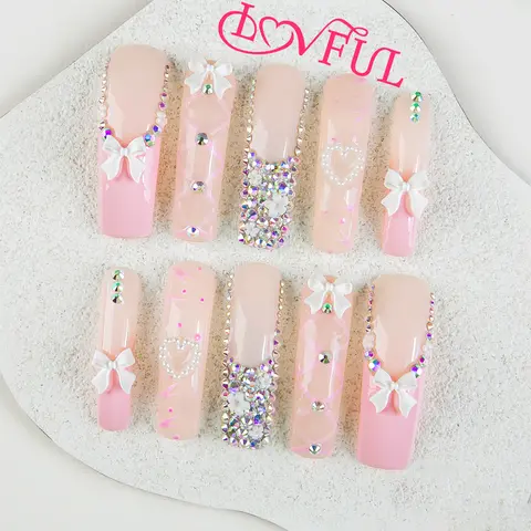 Lovful Curved Mid Length 1.7" Eagle & Hawk Curve Claw Handmade Acrylic Press On Nails | 10PCS Reusable, Salon Quality,H26-H217 #SohoChic