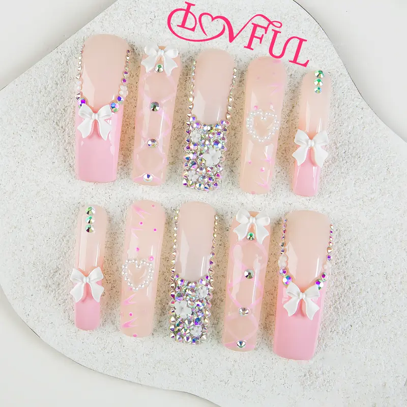 Lovful Curved Mid Length 1.7" Eagle & Hawk Curve Claw Handmade Acrylic Press On Nails | 10PCS Reusable, Salon Quality,H26-H217 #SohoChic