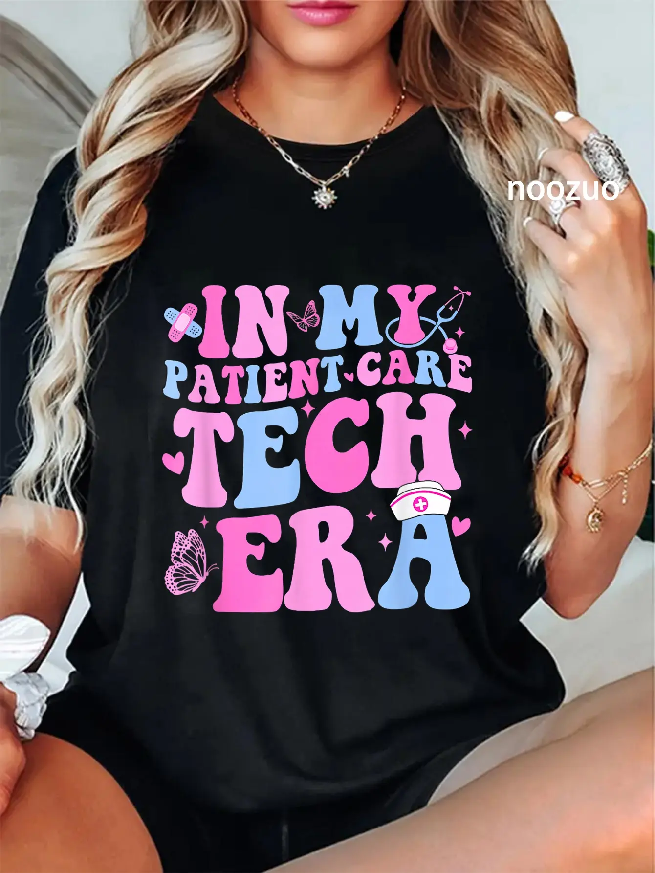 100% Cotton Retro Groovy in My Patient Care Technician Era Pct Nurse Cna T-Shirt