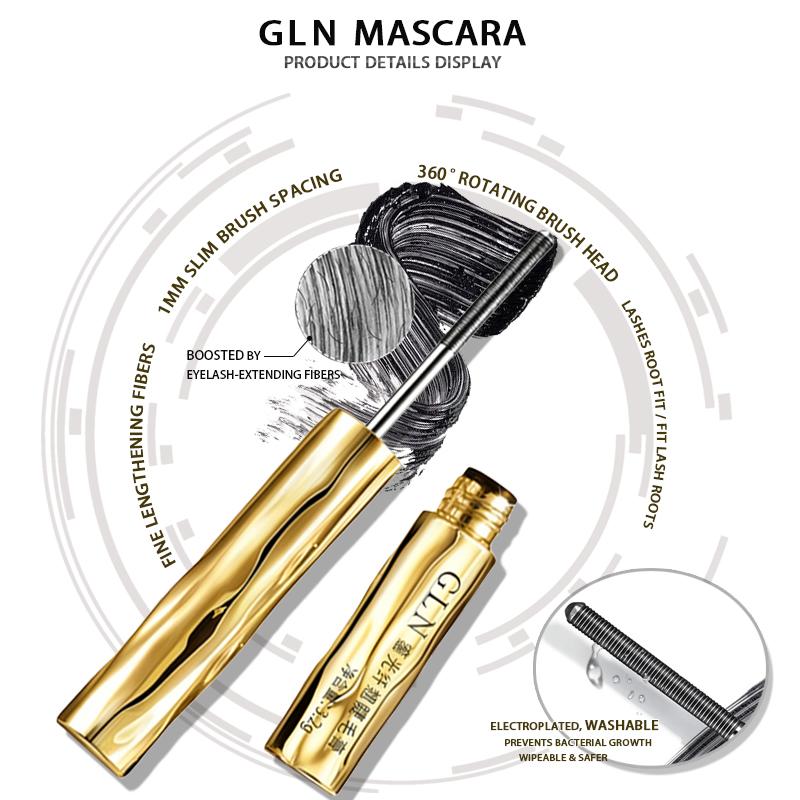 GLN 3D Curl & Volume Black Mascara Long-lasting curl-enhancing beauty makeup Large-sized black smudge-proof waterproof tube mascara Dramatically voluminous 3.2g