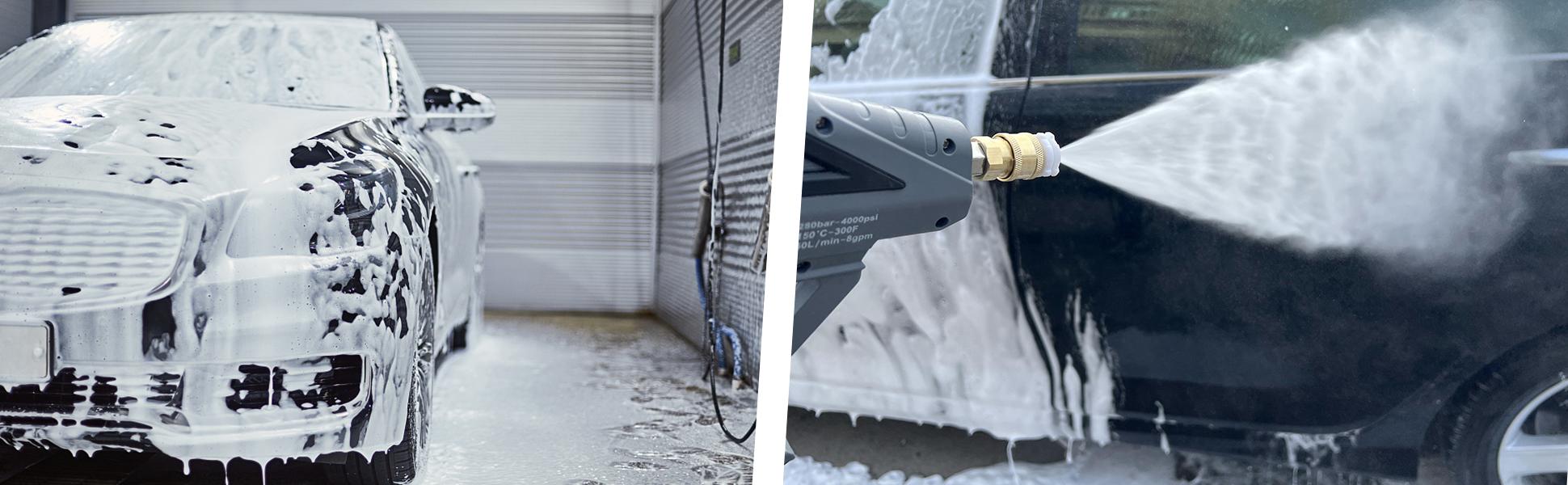 M MINGLE High Pressure Washer Foam Cannon Kit, FOR PRESSURE WASHER, 4000 PSI Short Handheld And Foam Lance with 5 Nozzle Tips, 1 Liter Outdoorfun, ChristmasGift