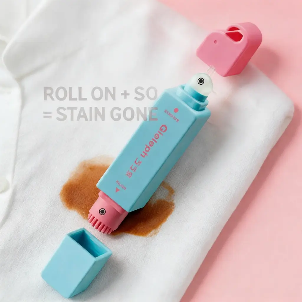 Portable Stain Remover Pen - Compact Multi-Purpose Cleaner, Instant Oil & Dirt Stain Remover, Bleach-Free Dual-Head On-the-Go Emergency Tool with Brush & Towel, Home Care Household Supply, Lightweight