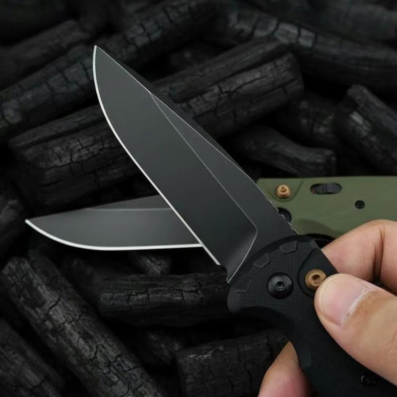 Utility Button Lock Folding Knife D2 Battlewash Blade G10 Handle Multifunctional Cutlery Tool for Outdoor Fishing Camping EDC