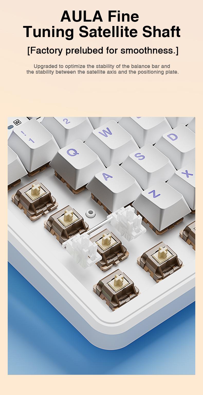 [NEW]AULA F108 Pro Full Size Wireless Mechanical Gaming Keyboard with Knob Smart Screen Num Pad Pink Tri-Mode RGB Backlit Hot Swappable Customize E-Sports Office Computer Accessories TikTokShopfalldealsforyou