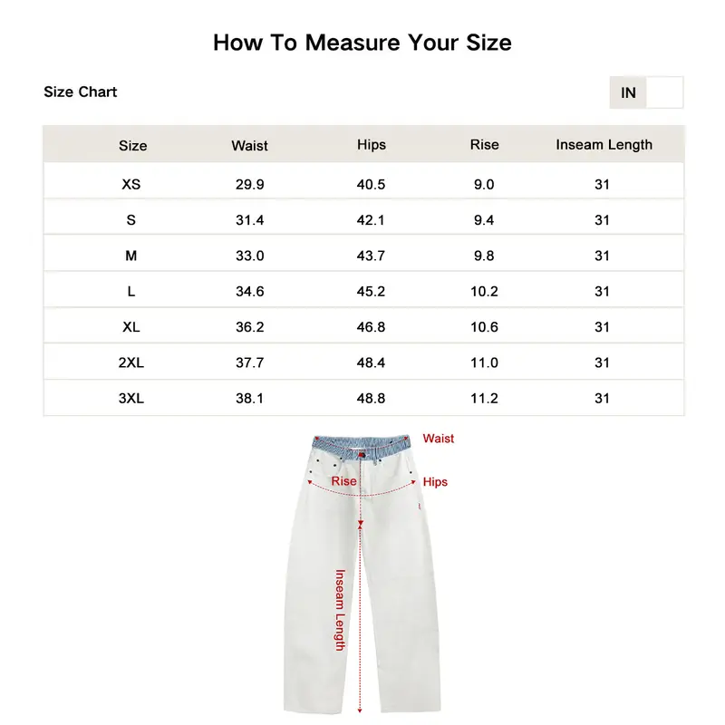 Pwest NYC Jodie Adjustable Low-Rise Loose-Barrel Leg Cotton Jeans - 2000s Y2K Minimalist Trendy Jeans, Adjustable Snap Buttons, Color-Blocked Waistband, Soft Daily Wear, Back to School
