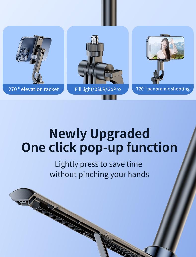 INFOJIFA Auto Face Tracking Tripod 360°  Rotatable Stainless Steel Stand with Remote & Gesture Control for iPhone Camera TikTok Vlog Streaming Video Selfie