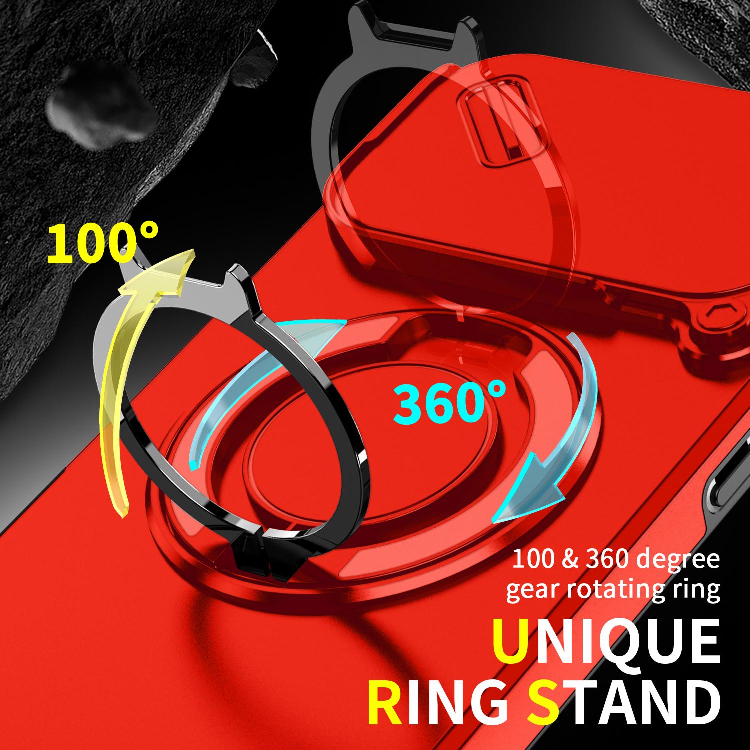 Shockproof Magnetic Case for iPhone 17 Pro Max 16 15 14 13 12 Case with Camera Lens Protector Case, 360° Rotatable Ring Kickstand Holder Military Grade Shockproof Protective Cover