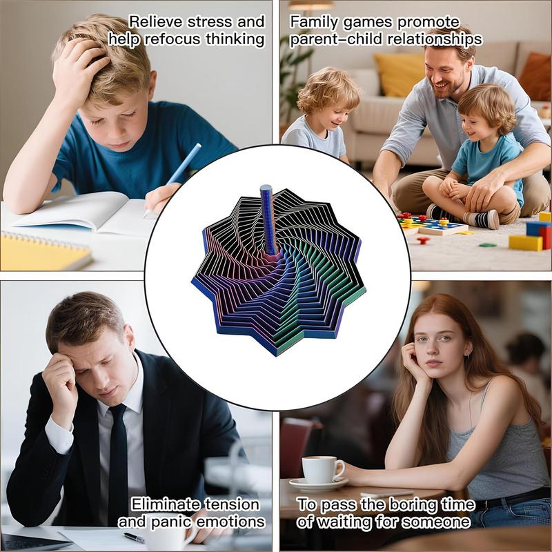 3D Printed Expanded Sensory Fidget Star, New Stress Relief Sensory Whirling Spiral with Handle, Colorful Fidget Toy, Perfect for Holiday, Christmas, Birthday Gifts