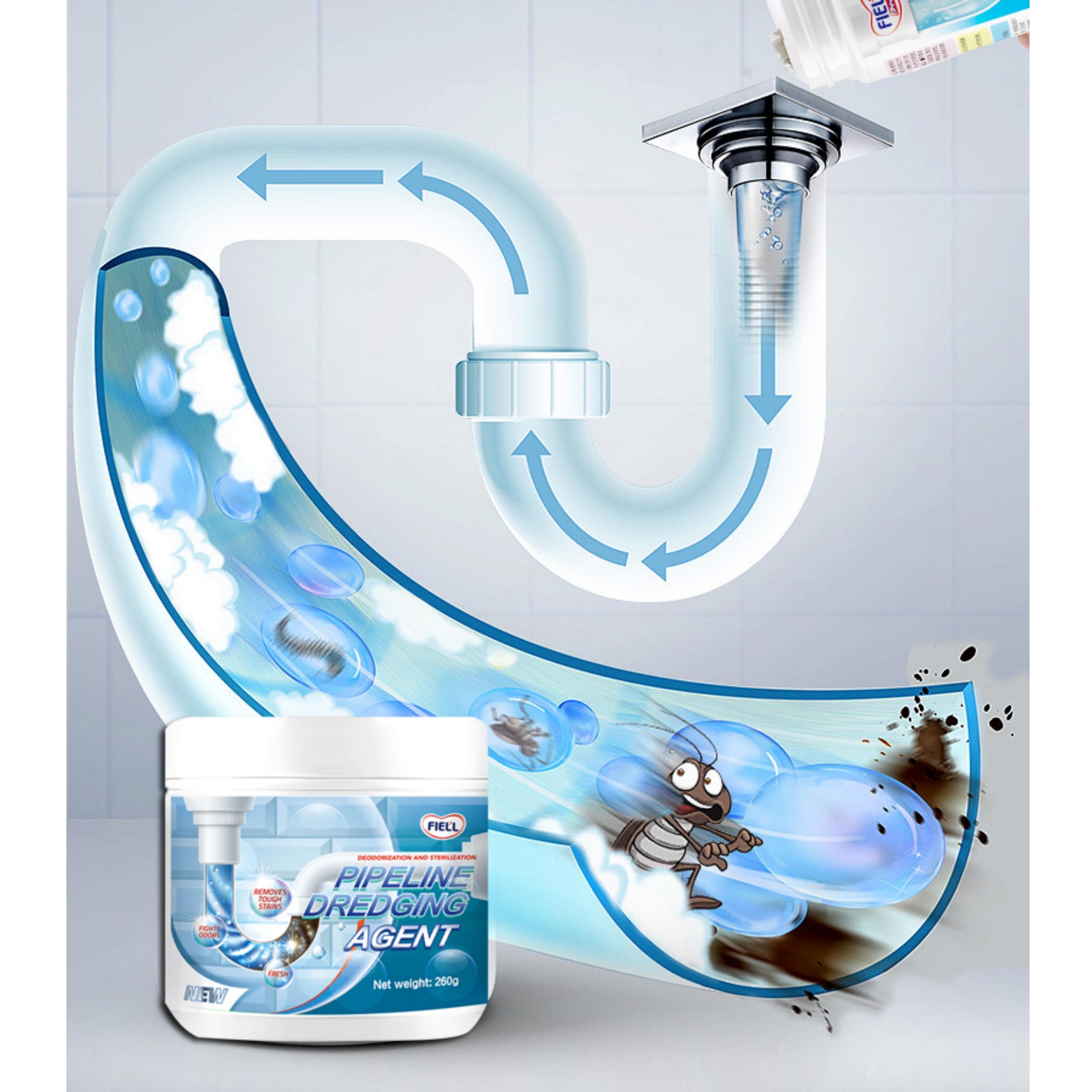 Pipeline Dredging Agent - Safe Unclogging Odor Removal No Residue Drain Cleaner Protects Pipes Efficiently Unclogs Ducts