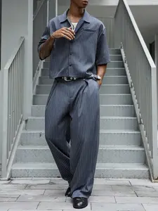 Men 2 piece sets - Men Casual Streetwear Short Sleeve Top and Pants Set Breathable Summer Outfit men’s shirts mens clothing male clothing clothes for men summer men clothes vacation outfit summer outfits vacation clothes pants for men jeans summer clothes