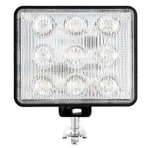 3.75" x 3.5" Rectangle LED Amber Strobe Work Lamp Light 9-LED 27W DOT/SAE Approved Waterproof Dustproof Anti-Shock/Fog Towing Construction Safety Truck 10V-30V