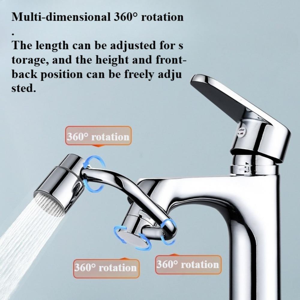 1440° Rotatable Faucet Aerator Extension for Toddlers, Dual Sprayer Mode Bathroom & Kitchen Faucet Attachment, Tap Head Replacement for Smart Face Washing