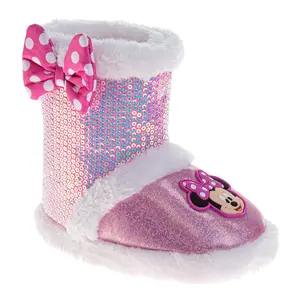 Slippers Booties Minnie Mouse Warm Fluffy House Slippers for Girls (Toddlers)