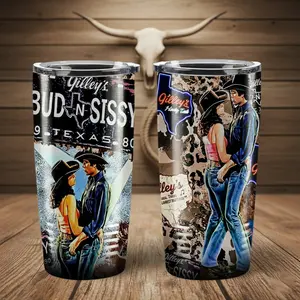 Vintage Bud And Sissy Tumbler, Urban Cowboy Tumbler, Vintage Gift For Fan