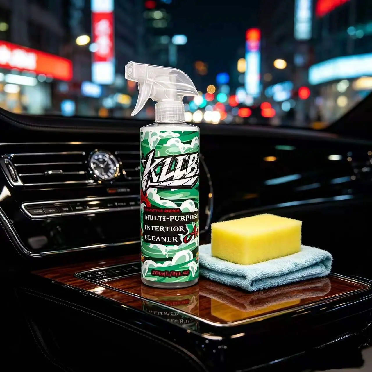 Automotive Interior Cleaner Spray, Heavy-Duty Stain & Dirt Remover, Odor Eliminator with UV Protection, Streak-Free Spotless Finish Safe for All Car Interior Surfaces