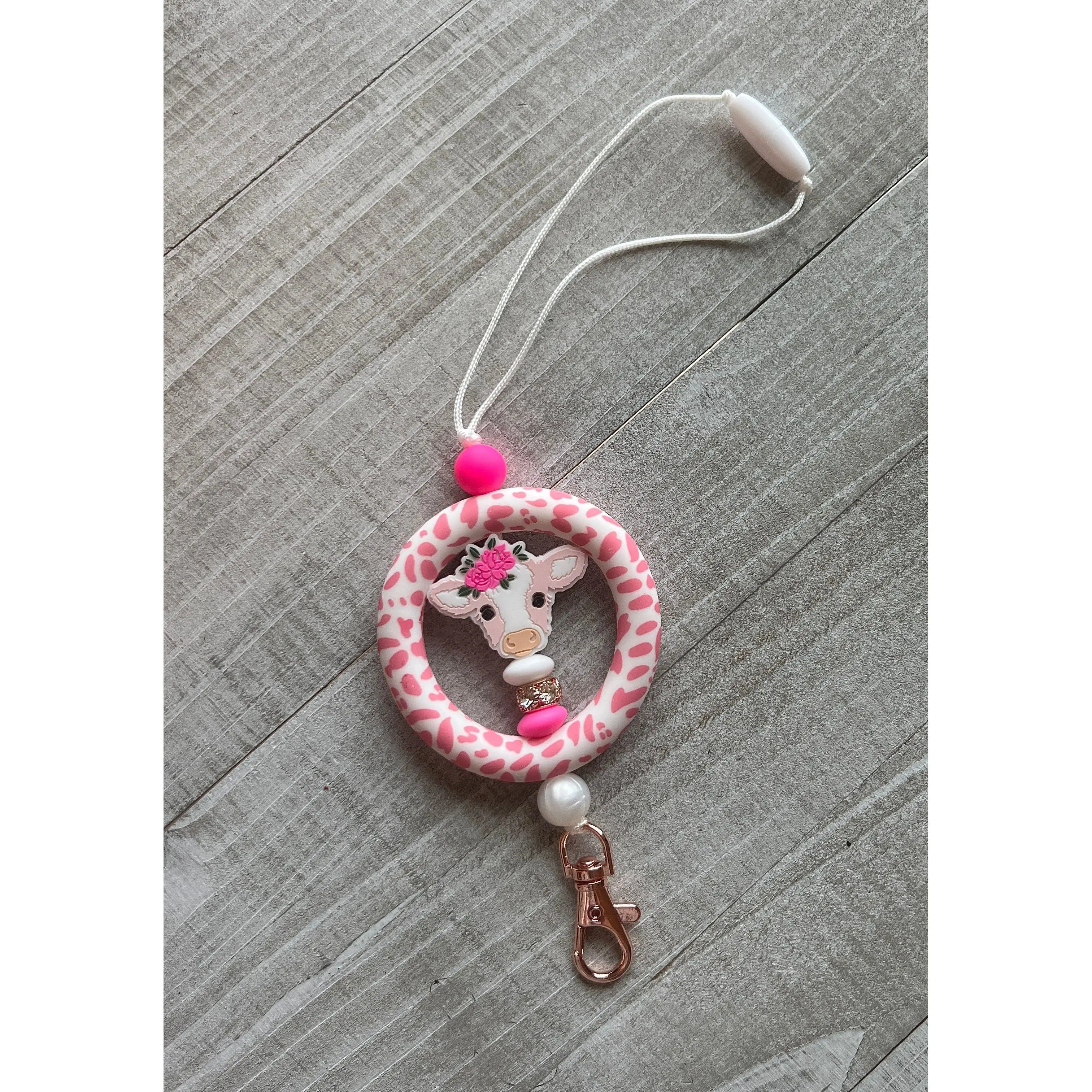 Pink Cow Print Car Dangle Pink Cow Print Car Dangle