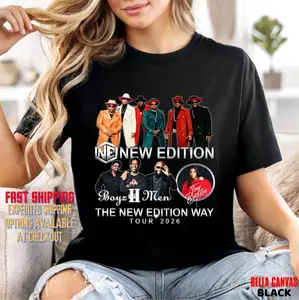 New Edition Way Tour 2026 Shirt, Vintage R&B Concert Shirt, New Edition Way Tour T-shirt,  1717, BC 3001, Gildan T-shirt