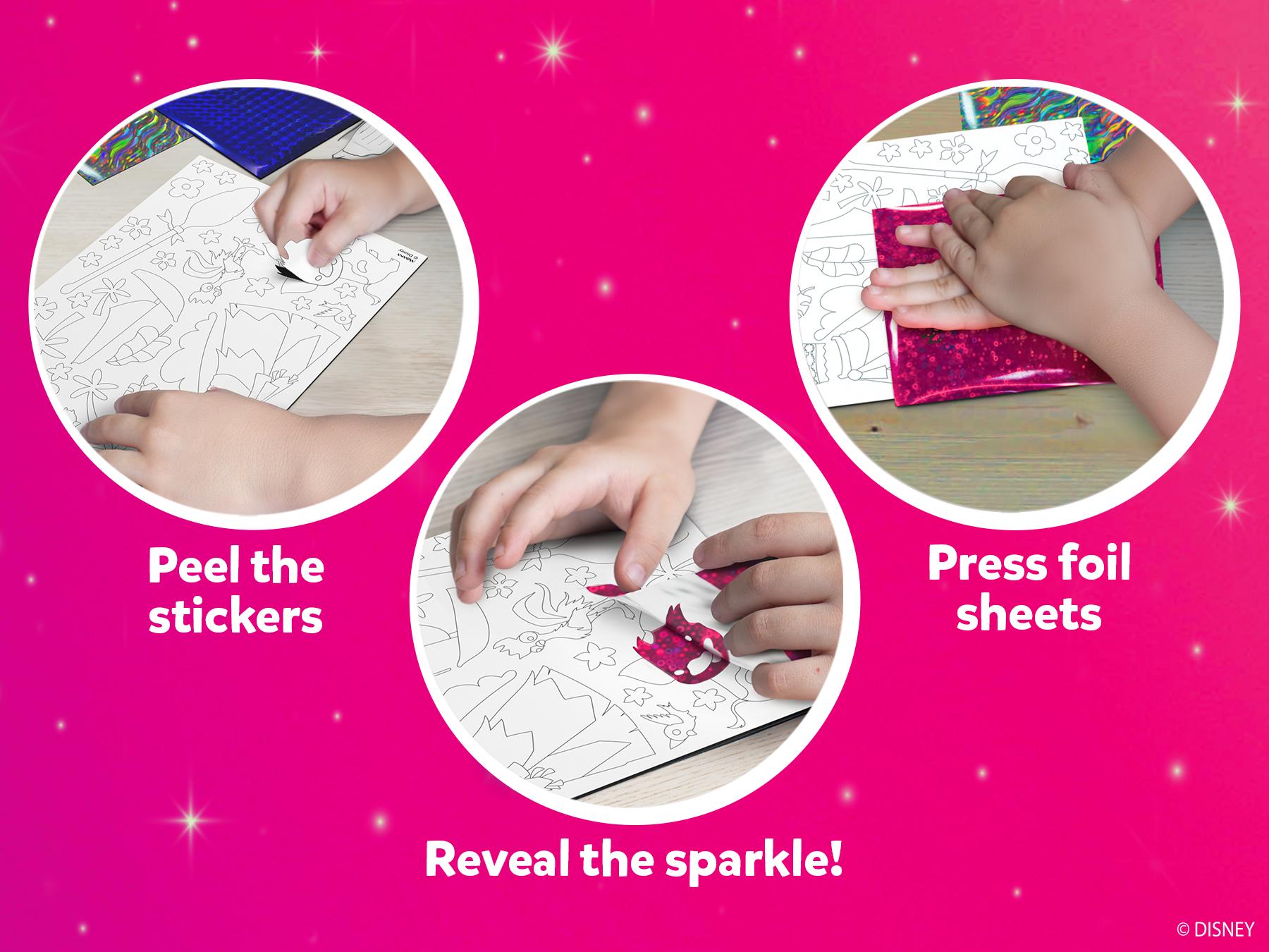 Skillmatics Foil Fun - Mess-Free Art & Craft Kits for Kids, DIY Creative Travel Toys, Perfect Christmas Gifts for Fans of Moana, Cinderella, Ariel, Jasmine, Ages 4 to 9