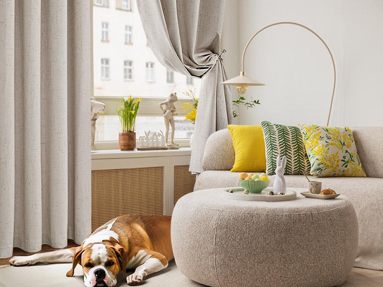 Deconovo Linen 100% Blackout Curtains  2 Panels, Thermal Insulated Living Room Curtains, Room Darkening Window Curtains Drapes for Bedroom Windows