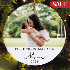 Personalized Mother's Day Gift Custom Photo Ornament for New Mom, First Mother's Day Keepsake 2026, Meaningful Family Portrait Decor, Heartfelt Present for Her