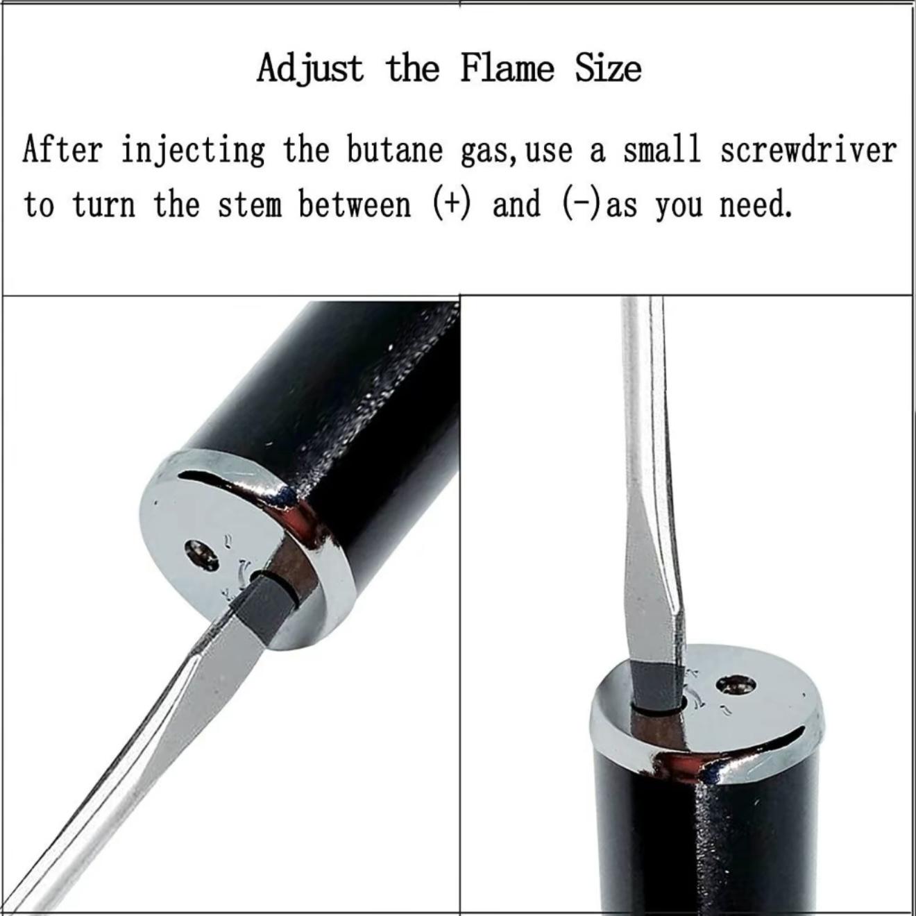 Refillable Metal Butane Torch Lighter(No butane included), Windproof Jet Flame, Adjustable & Child-Resistant, Gift Box