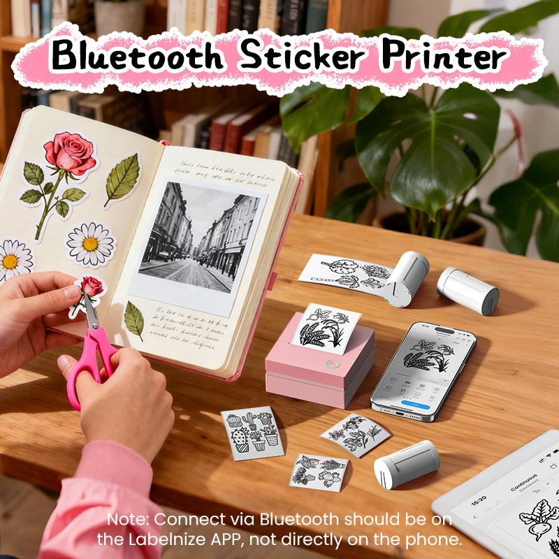 PM290C Sticker Printer Thermal Mini Printer, Bluetooth Print with Roll of Paper, Portable Print for Phone & Tablet, Sticker Maker Machine for Notes, Photos, Journal, Ideal Gift for Valentine's Day PM290C Sticker Printer Thermal Mini Printer, Bluetooth Print with Roll of Paper, Portable Print for Phone & Tablet, Sticker Maker Machine for Notes, Photos, Journal, Ideal Gift for Valentine's Day