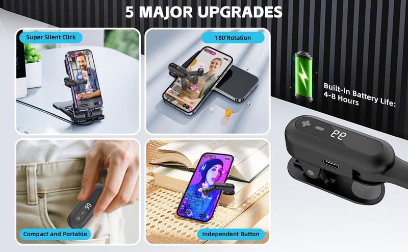 Rechargeable version Automatic Clicker - Auto Clicker Speed Tool – Fast Screen Tap Simulator for Smartphones and Controllers | Smart Trigger for Shopping, Rewards, Live Broadcast Likes and Tasks Portable Selfie