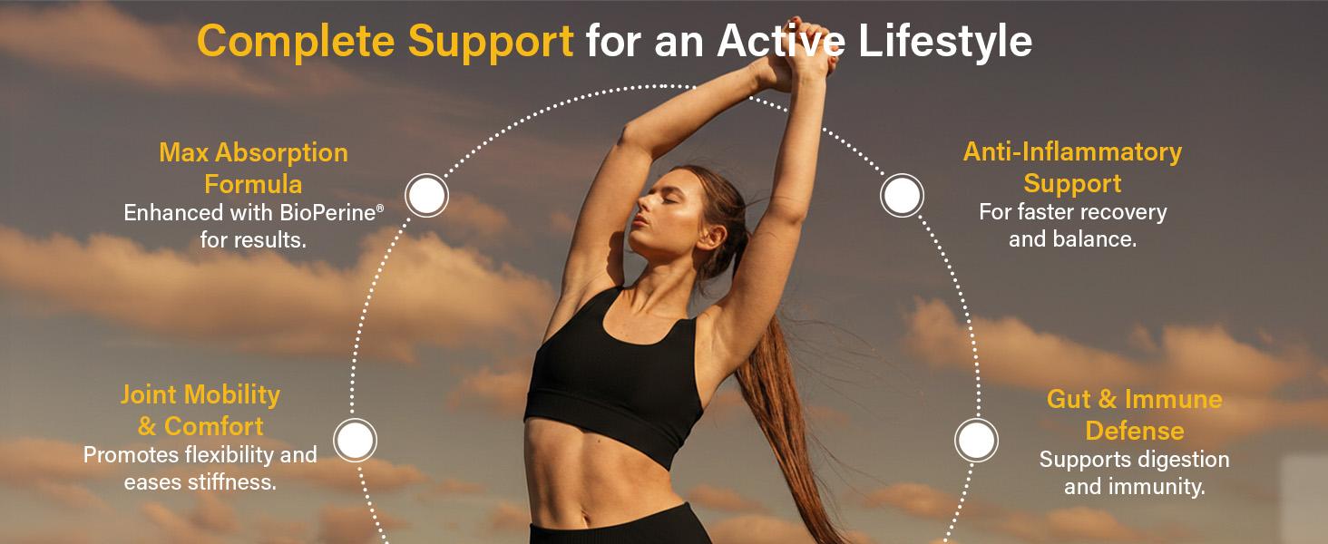 Sleeve Stars Turmeric Curcumin Supplement with Ginger & Black Pepper Bioperine Joint Support Supplement 1000mg Turmeric with 95% Curcuminoids Inflammatory Response Non-GMO Vegan 60 Capsules