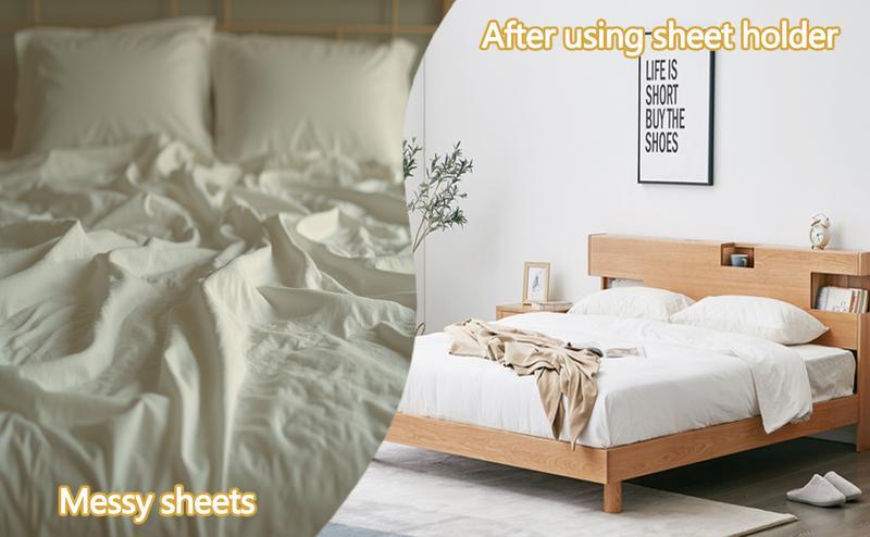 Bed Sheet Holder with Locking Clips, Corner Fitted for Standard Mattress Sizes | Durable Bedding Accessories | Lock Sheet Holders Keep Sheets Tight | Heavy Duty Bed Sheet Corner Fixing Device | New Year's gift, Valentine's Day gift Bed Sheet Holder with Locking Clips, Corner Fitted for Standard Mattress Sizes | Durable Bedding Accessories | Lock Sheet Holders Keep Sheets Tight | Heavy Duty Bed Sheet Corner Fixing Device | New Year's gift, Valentine's Day gift