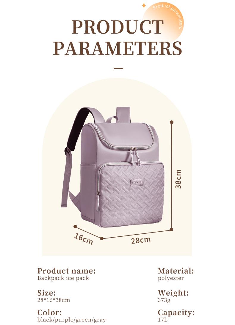 17L Large Capacity Picnic Backpack，Women's Insulated Lunch Backpack，Men's Waterproof Hiking Backpack Cooler Soft Cooler Bag for Picnic Camping