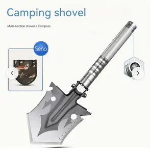 Multifunctional Camping Shovel with Compass Portable Compact Multitool for Outdoor Off Road