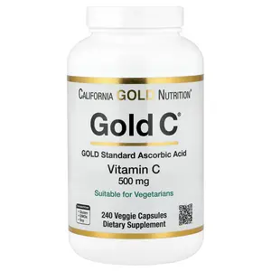 California Gold Nutrition Gold C®, USP Grade Vitamin C, 500 mg, 240 Veggie Capsules