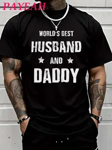 World's Best Husband & Dad Heavy Cotton Tee | Premium Father's Day Gift T-Shirt | Classic Men's Graphic Top | Comfortable Dad Life Apparel