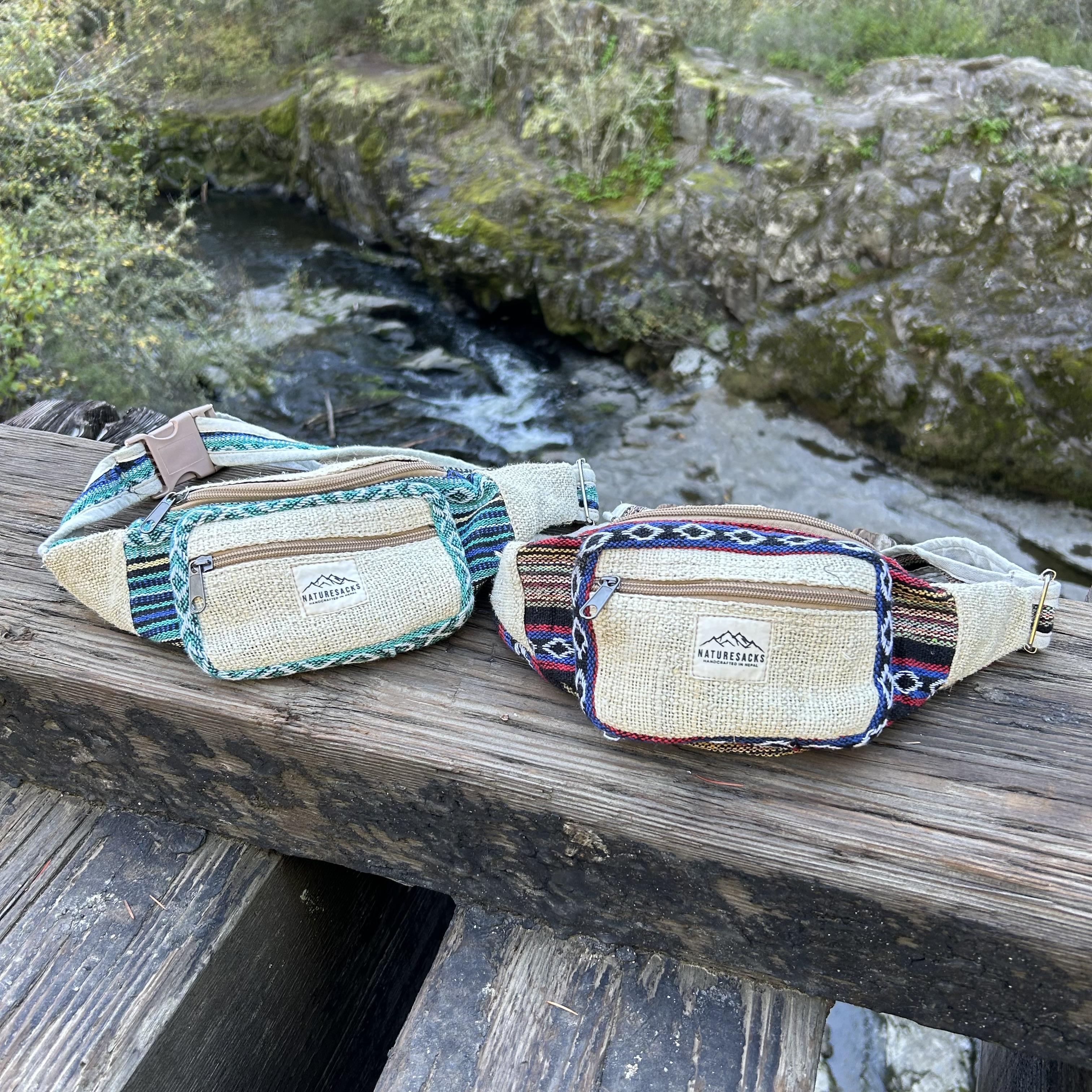 NatureSack Red Design Hemp Fanny Pack, Sustainable Material, Adjustable Belt Strap NatureSack Red Design Hemp Fanny Pack, Sustainable Material, Adjustable Belt Strap