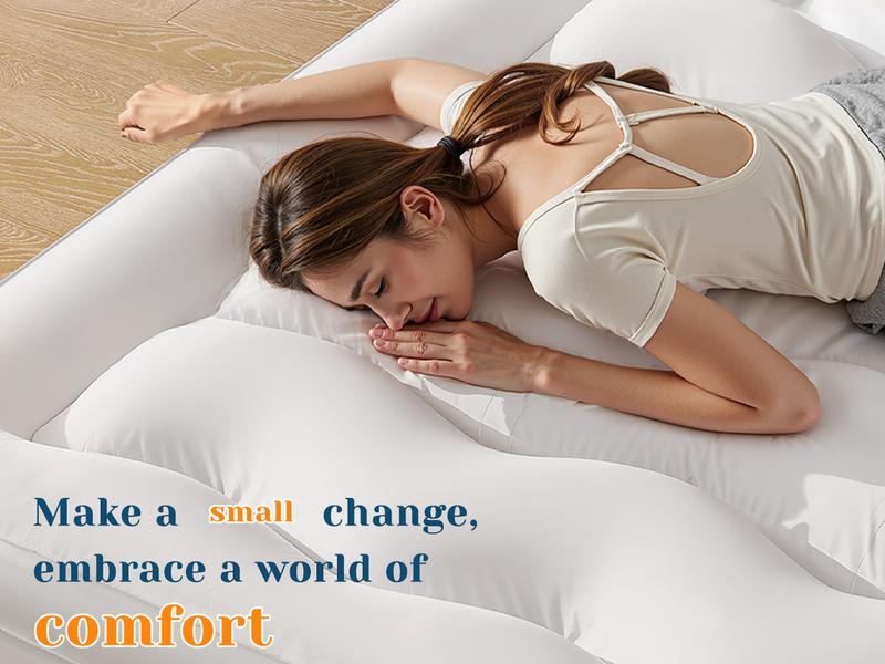 3 Inch Mattress Topper for Back Pain, 1000GSM Ultra Thick & Soft Mattress Pad with Deep Pocket for 8-12", Quilted Breathable Mattress Protector Cover Bed Pad, King, Queen, Full, Twin XL, White