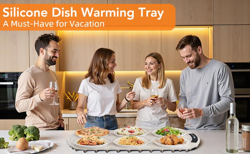 COWSAR Warming Mat for Food, Electric Silicone Food Warmer Trays for Chafing Dishes & Buffet,Portable Countertop Food Warmers for Parties, 7-Level Temp 5-Hour Timer