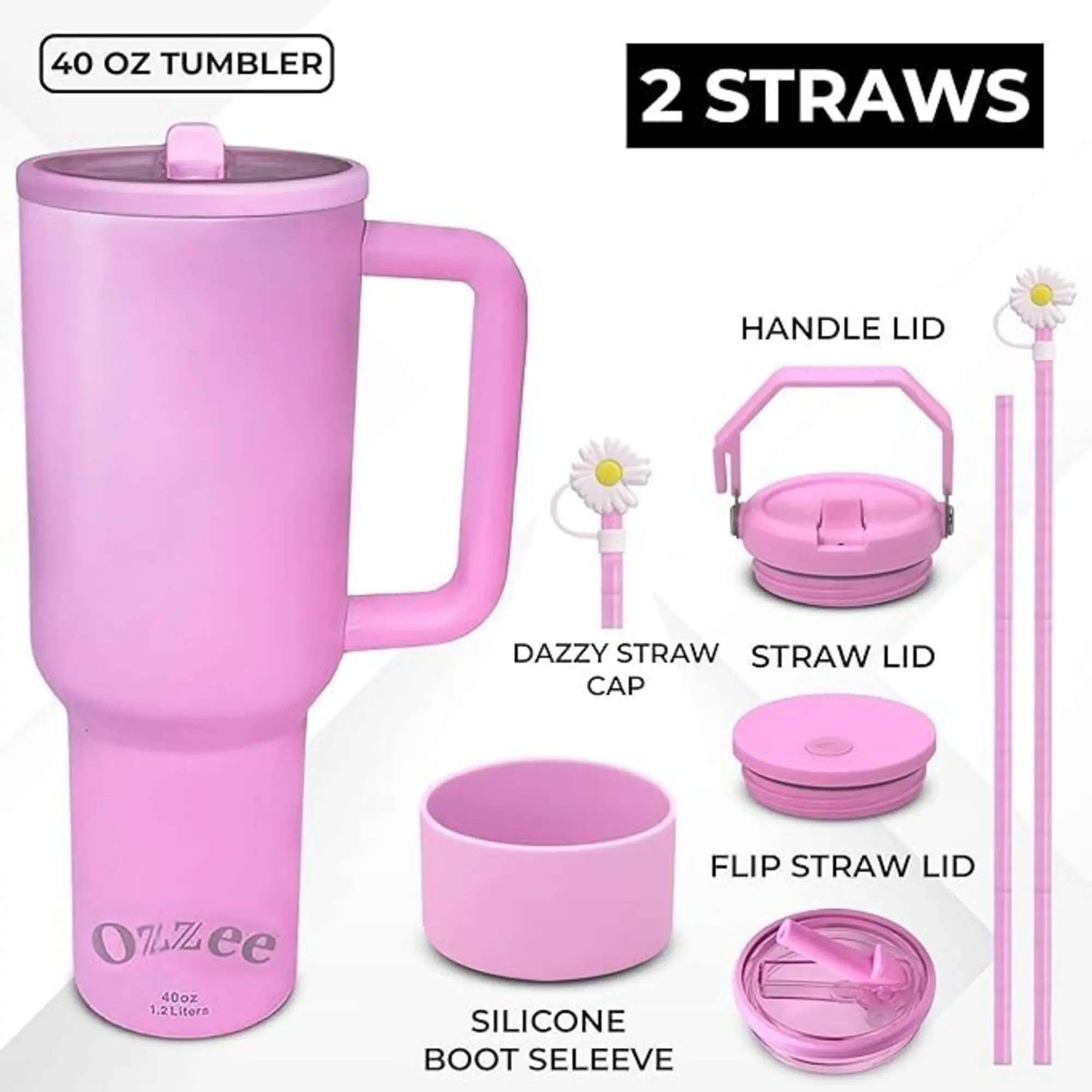 40 oz Stainless Steel Vacuum Flask Tumbler with Straw - Leakproof Insulated Travel Cup, Daily Carry Mug, Flip Tumbler Vacuum Flasks for Hot and Cold Kitchen Drinkware, Daily Carry Tumbler, Leakproof Insulated Tumbler