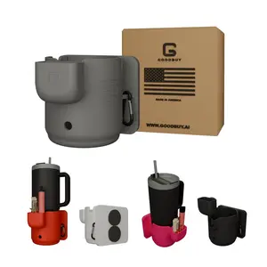 Dockboss V2 Tumbler Version Magnetic Cup Holder Heavy Duty Grip Phone Stand with Strong Neodymium Magnets Mini Storage Bin Carabiner Clip Made in USA for Large Travel Mugs