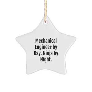 Funny Mechanical Engineer Gifts from Men to Friends - Ninja Star Ornament, Christmas Unique Gifts for Mechanical Engineers By Day, Star Shaped Decor
