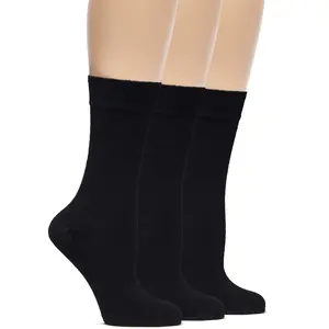 Women's Bamboo Dress Crew Socks, 3 Pairs