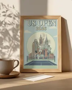 US Open 2026 Poster - Tennis Wall Art - Unframed Print - Sports Decor