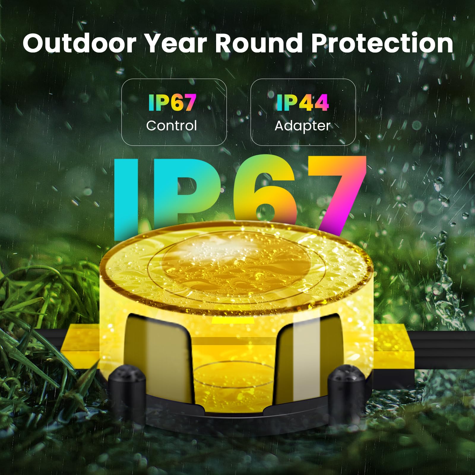 50-300 FT RGB Ground Lights, Garden Lights with Smart APP/Remote Control, Outdoor IP68 Waterproof, Music Sync, Timer Function, RGB Color Changing, for Garden&Patio&Yard&Lawn&Walkway&Driveway&Outdoor