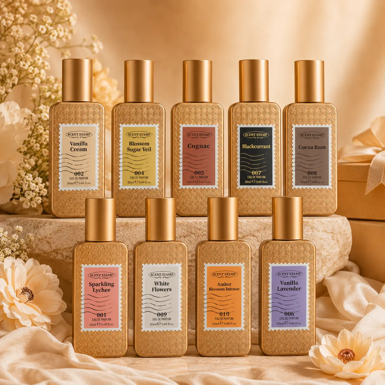 SCENT STAMP Perfume Discovery Set - Pick Your Signature EDP, Long-Lasting Designer Vibe Fragrance Bundle, 0.68 fl.oz, Floral Fragrance Kit, Parfum Gift Set