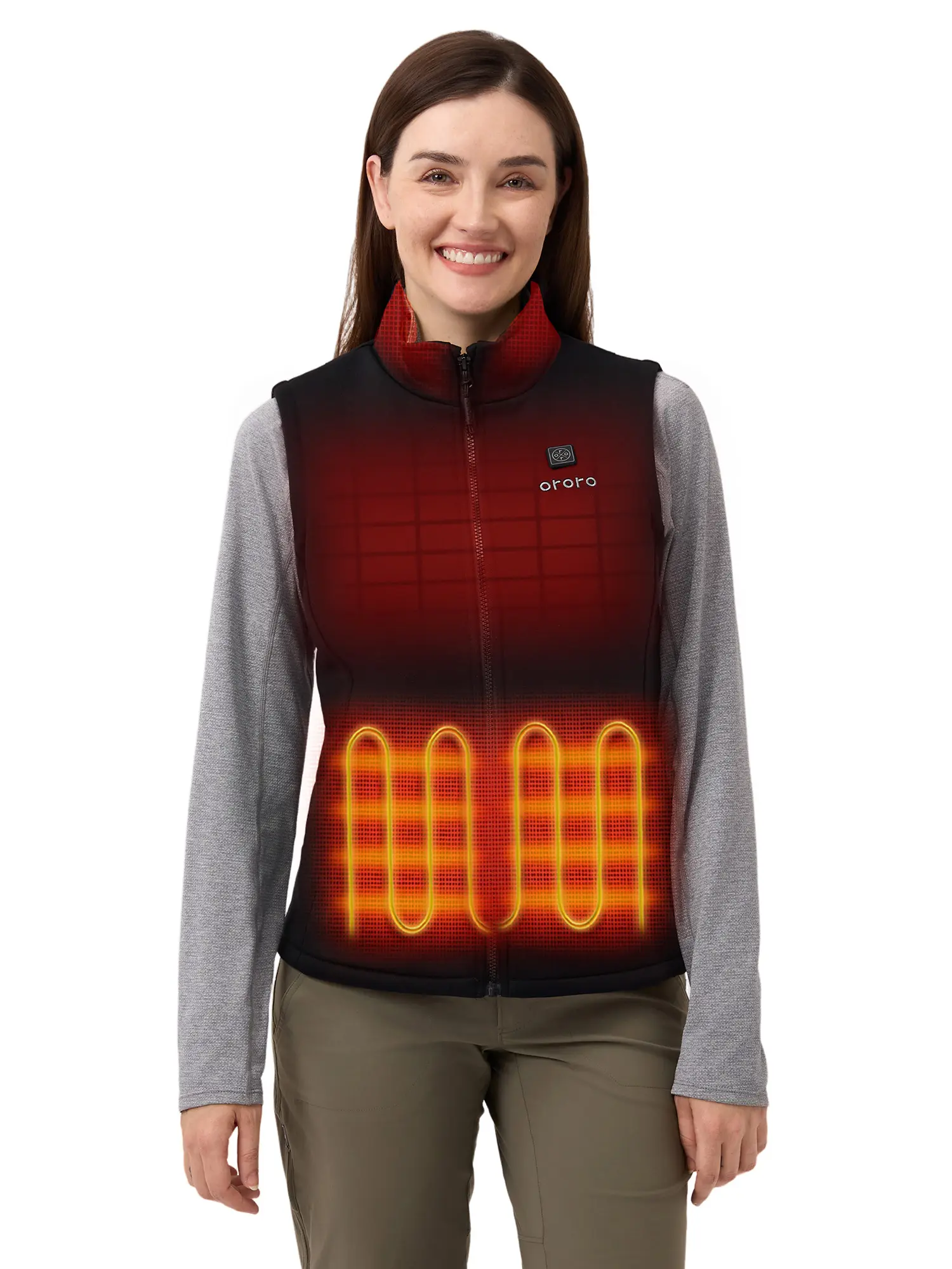 Ororo Women's 4-Zone Battery-Powered Heated Vest - Lightweight Fleece, Machine Washable (50+ Wash Cycles), Adjustable, Cozy for Commuting & Outdoor Walks, Ideal for Cool Weather Sports & Outdoor Wear, Flexible Fit, Cozy For Commuting And Outdoor Walks