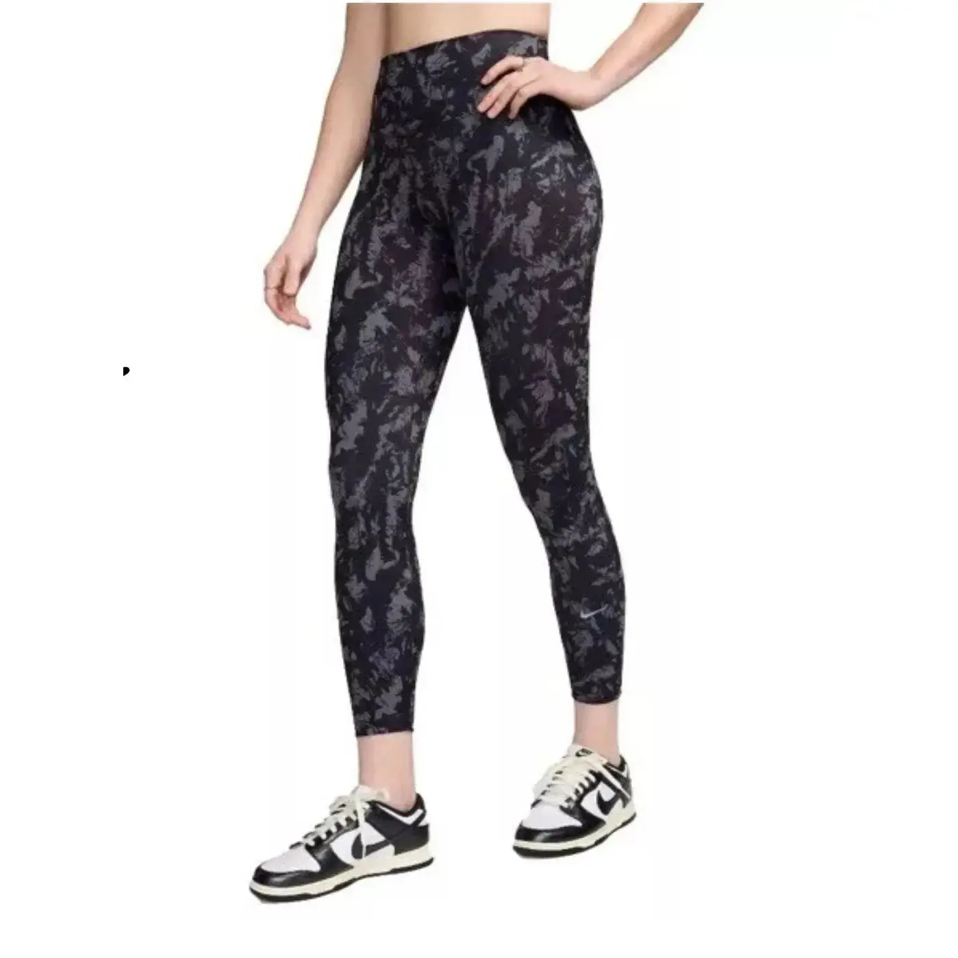 Nike One Womens High Rise 7/8 Leggings Black Gray