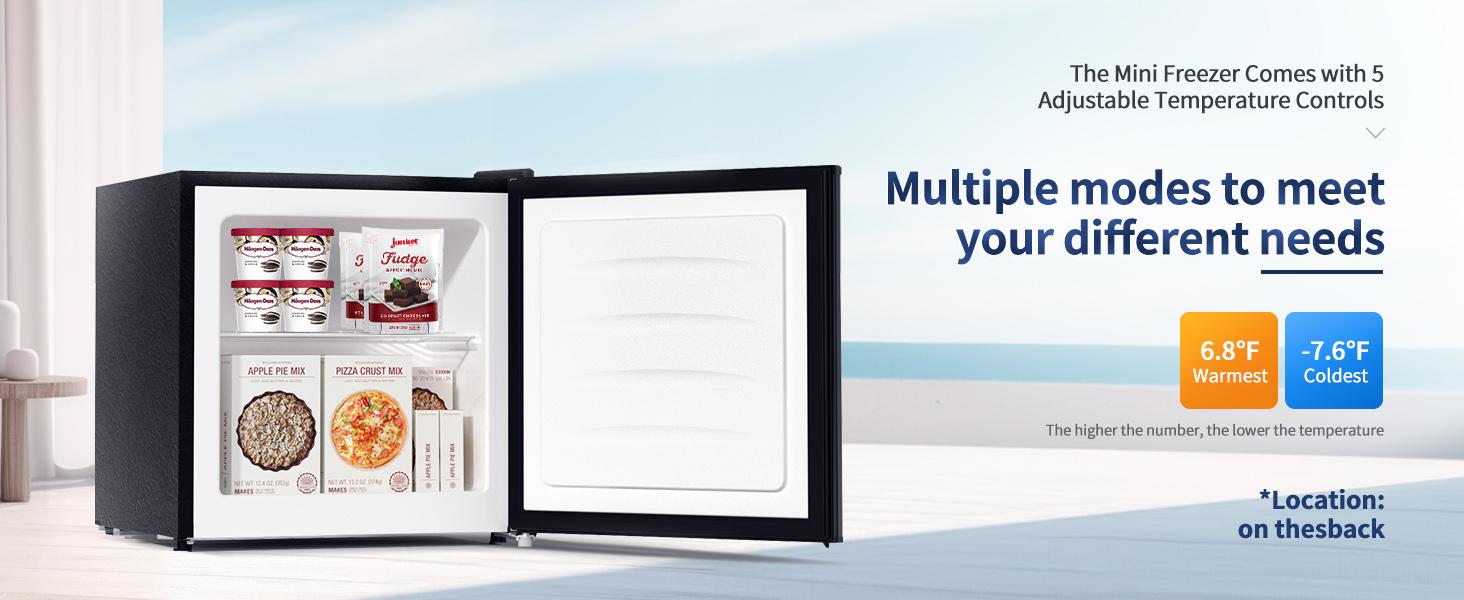 BANGSON 1.1 Cu.Ft Small Upright Freezer, Single Door Mini Freestanding Freezer, Adjustable Leveling Feet, Reversible Door, Adjustable Thermostat, Energy-Efficient & Quiet, Compact Design, for Apartment/Dorm/Kitchen, Black & Silver Portable Refrigerator Ho