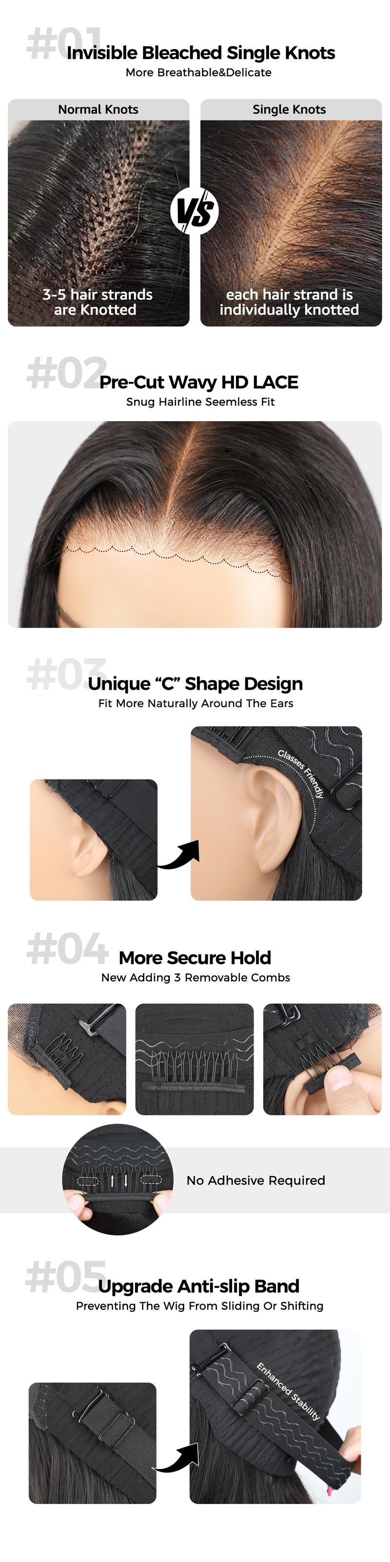 Gabrielle  HAIR Deep Wave Wear And Go Glueless Bob Wigs Bleached Knots Pre Cut Lace 7X5 HD Human Hair Air Wigs Pre-Plucked   Summervibes FallFreshness TikTokShopBlackFriday