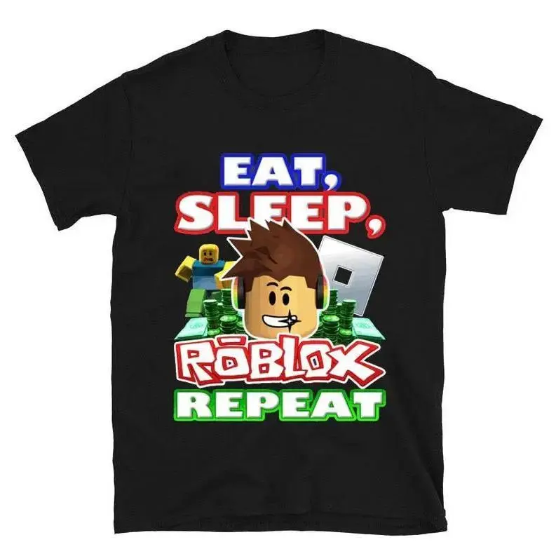 Eat, Sleep, Roblox Repeat Roblox Shirt Showcasing Nostalgic and Iconic Gaming Artwork graphic tees